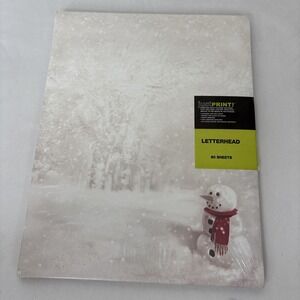 NEW Snowman Printer Paper 80 Letterhead Sheets Winter Christmas Holiday NOS